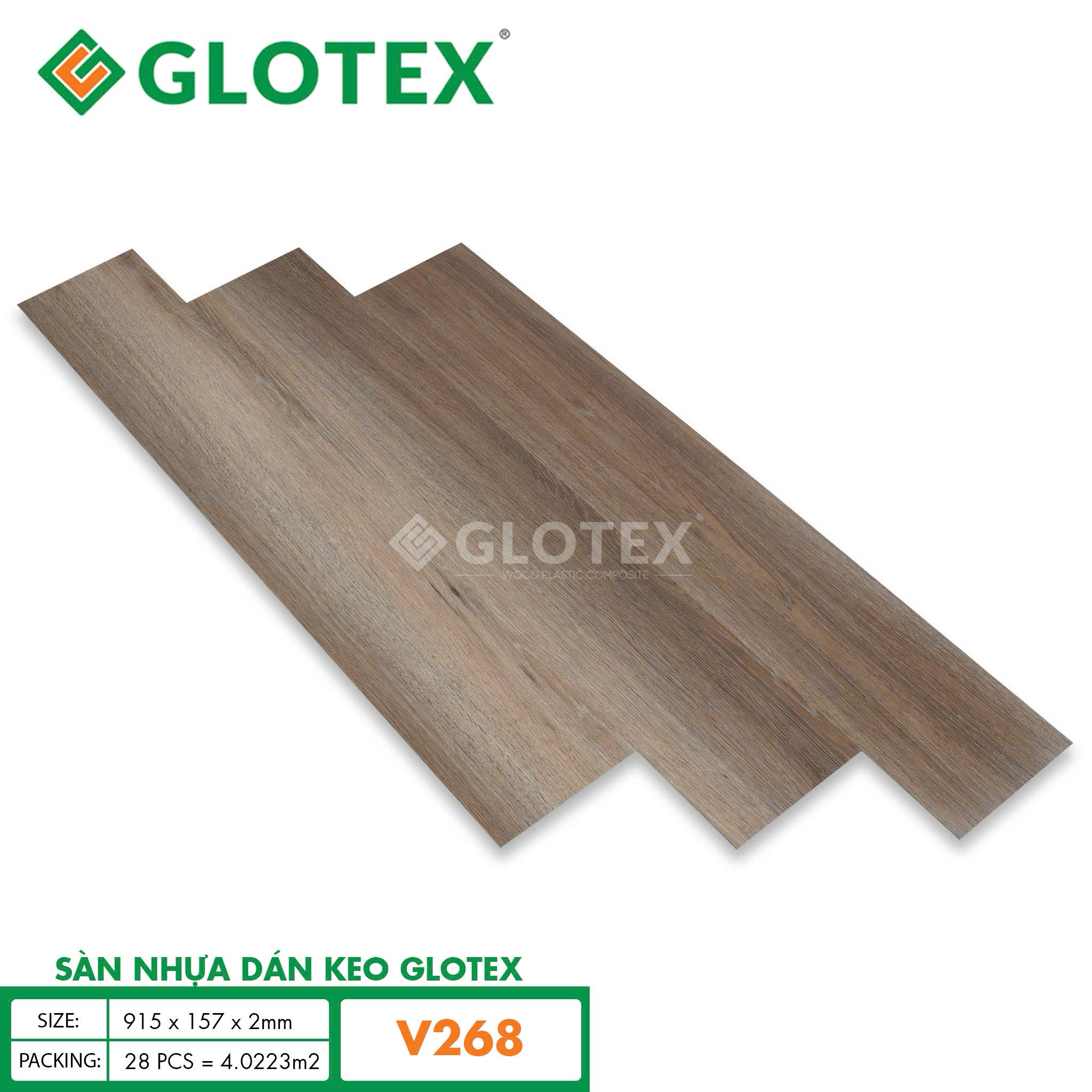 Sàn Nhựa keo sẵn Glotex V268